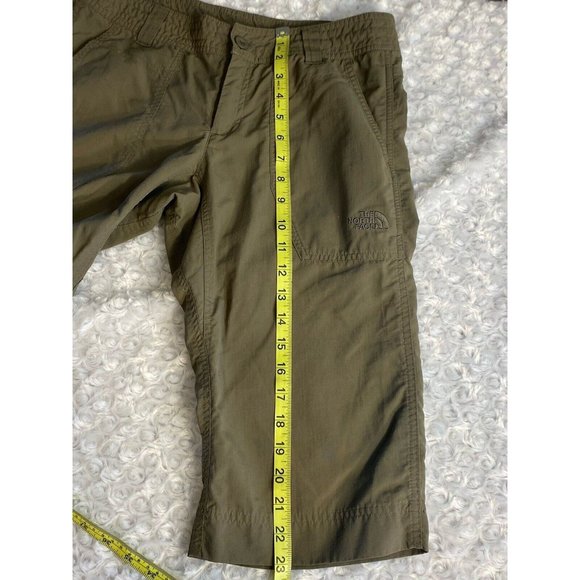 The North Face Nylon Womens Shorts Size 6 Olive Green Long Hiking - Picture 10 of 13